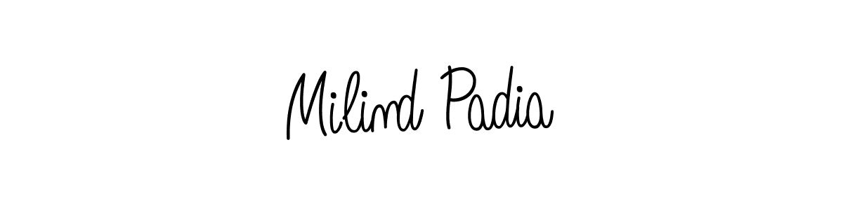 Use a signature maker to create a handwritten signature online. With this signature software, you can design (Angelique-Rose-font-FFP) your own signature for name Milind Padia. Milind Padia signature style 5 images and pictures png