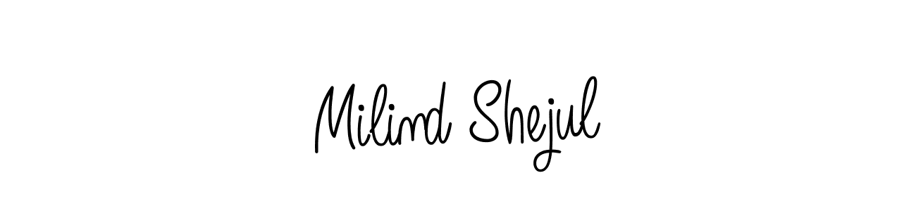 if you are searching for the best signature style for your name Milind Shejul. so please give up your signature search. here we have designed multiple signature styles  using Angelique-Rose-font-FFP. Milind Shejul signature style 5 images and pictures png