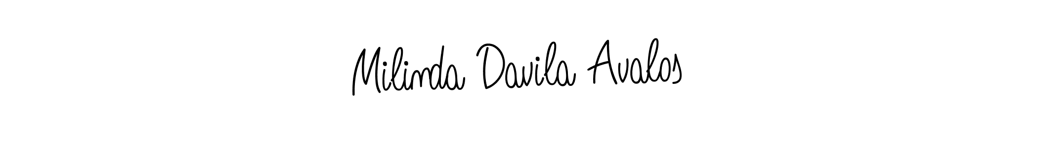 Milinda Davila Avalos stylish signature style. Best Handwritten Sign (Angelique-Rose-font-FFP) for my name. Handwritten Signature Collection Ideas for my name Milinda Davila Avalos. Milinda Davila Avalos signature style 5 images and pictures png