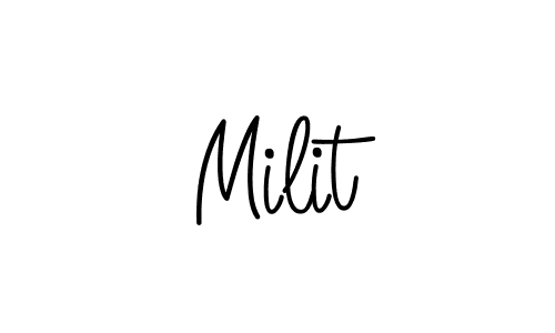 Check out images of Autograph of Milit name. Actor Milit Signature Style. Angelique-Rose-font-FFP is a professional sign style online. Milit signature style 5 images and pictures png