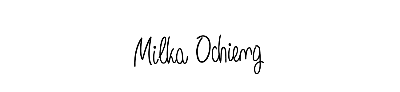Design your own signature with our free online signature maker. With this signature software, you can create a handwritten (Angelique-Rose-font-FFP) signature for name Milka Ochieng. Milka Ochieng signature style 5 images and pictures png