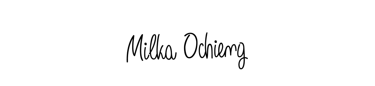 Design your own signature with our free online signature maker. With this signature software, you can create a handwritten (Angelique-Rose-font-FFP) signature for name Milka Ochieng. Milka Ochieng signature style 5 images and pictures png