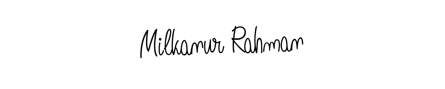 Make a beautiful signature design for name Milkanur Rahman. With this signature (Angelique-Rose-font-FFP) style, you can create a handwritten signature for free. Milkanur Rahman signature style 5 images and pictures png