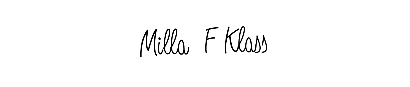 Also You can easily find your signature by using the search form. We will create Milla  F Klass name handwritten signature images for you free of cost using Angelique-Rose-font-FFP sign style. Milla  F Klass signature style 5 images and pictures png