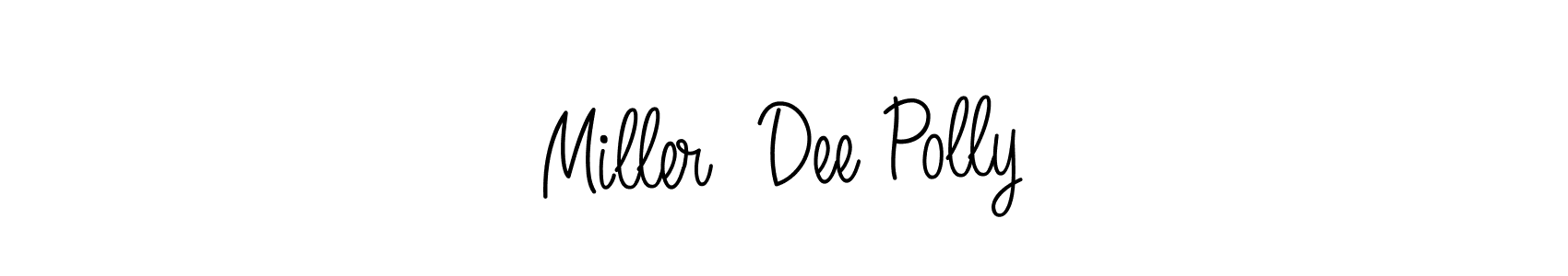 You should practise on your own different ways (Angelique-Rose-font-FFP) to write your name (Miller  Dee Polly) in signature. don't let someone else do it for you. Miller  Dee Polly signature style 5 images and pictures png