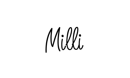 Make a beautiful signature design for name Milli. With this signature (Angelique-Rose-font-FFP) style, you can create a handwritten signature for free. Milli signature style 5 images and pictures png