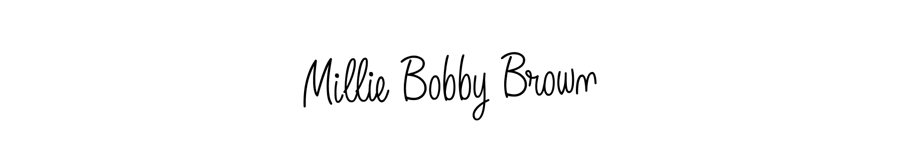 You should practise on your own different ways (Angelique-Rose-font-FFP) to write your name (Millie Bobby Brown) in signature. don't let someone else do it for you. Millie Bobby Brown signature style 5 images and pictures png