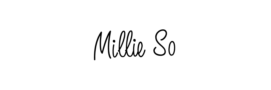 Create a beautiful signature design for name Millie So. With this signature (Angelique-Rose-font-FFP) fonts, you can make a handwritten signature for free. Millie So signature style 5 images and pictures png