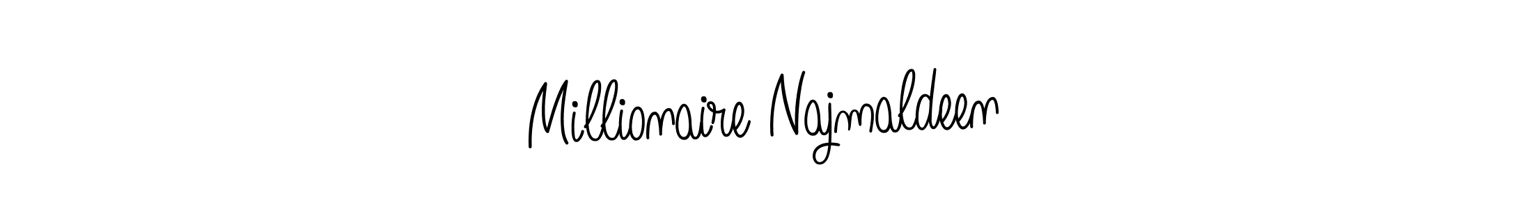 This is the best signature style for the Millionaire Najmaldeen name. Also you like these signature font (Angelique-Rose-font-FFP). Mix name signature. Millionaire Najmaldeen signature style 5 images and pictures png