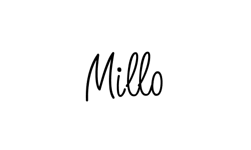 The best way (Angelique-Rose-font-FFP) to make a short signature is to pick only two or three words in your name. The name Millo include a total of six letters. For converting this name. Millo signature style 5 images and pictures png