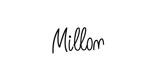 You should practise on your own different ways (Angelique-Rose-font-FFP) to write your name (Millon) in signature. don't let someone else do it for you. Millon signature style 5 images and pictures png