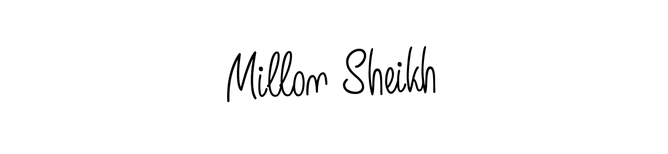 Angelique-Rose-font-FFP is a professional signature style that is perfect for those who want to add a touch of class to their signature. It is also a great choice for those who want to make their signature more unique. Get Millon Sheikh name to fancy signature for free. Millon Sheikh signature style 5 images and pictures png