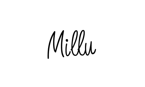 Use a signature maker to create a handwritten signature online. With this signature software, you can design (Angelique-Rose-font-FFP) your own signature for name Millu. Millu signature style 5 images and pictures png