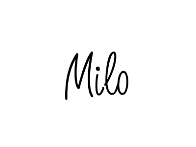Use a signature maker to create a handwritten signature online. With this signature software, you can design (Angelique-Rose-font-FFP) your own signature for name Milo. Milo signature style 5 images and pictures png