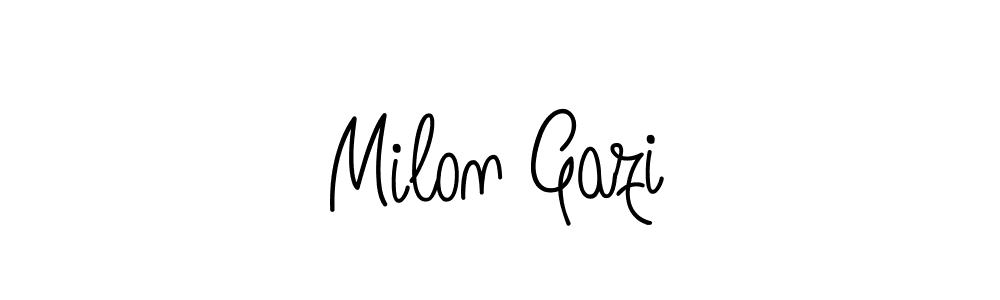 Angelique-Rose-font-FFP is a professional signature style that is perfect for those who want to add a touch of class to their signature. It is also a great choice for those who want to make their signature more unique. Get Milon Gazi name to fancy signature for free. Milon Gazi signature style 5 images and pictures png