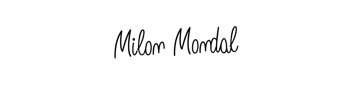 Make a beautiful signature design for name Milon Mondal. With this signature (Angelique-Rose-font-FFP) style, you can create a handwritten signature for free. Milon Mondal signature style 5 images and pictures png