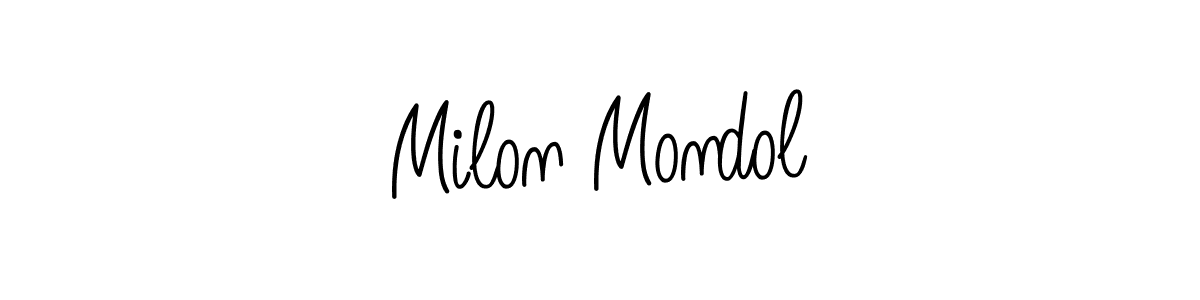 Use a signature maker to create a handwritten signature online. With this signature software, you can design (Angelique-Rose-font-FFP) your own signature for name Milon Mondol. Milon Mondol signature style 5 images and pictures png