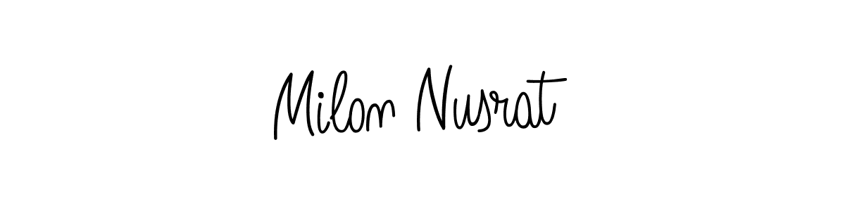 Milon Nusrat stylish signature style. Best Handwritten Sign (Angelique-Rose-font-FFP) for my name. Handwritten Signature Collection Ideas for my name Milon Nusrat. Milon Nusrat signature style 5 images and pictures png