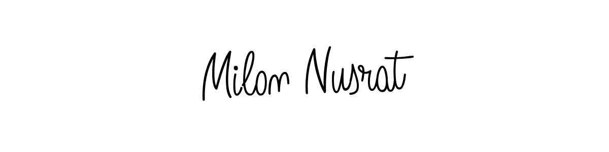 Similarly Angelique-Rose-font-FFP is the best handwritten signature design. Signature creator online .You can use it as an online autograph creator for name Milon Nusrat. Milon Nusrat signature style 5 images and pictures png