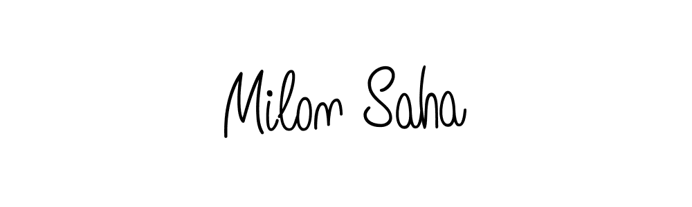Make a beautiful signature design for name Milon Saha. With this signature (Angelique-Rose-font-FFP) style, you can create a handwritten signature for free. Milon Saha signature style 5 images and pictures png