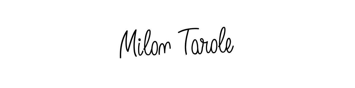 The best way (Angelique-Rose-font-FFP) to make a short signature is to pick only two or three words in your name. The name Milon Tarole include a total of six letters. For converting this name. Milon Tarole signature style 5 images and pictures png