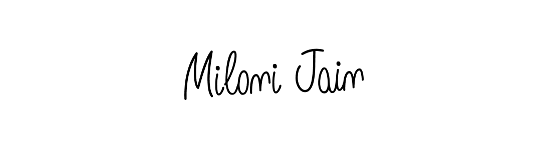 Make a short Miloni Jain signature style. Manage your documents anywhere anytime using Angelique-Rose-font-FFP. Create and add eSignatures, submit forms, share and send files easily. Miloni Jain signature style 5 images and pictures png