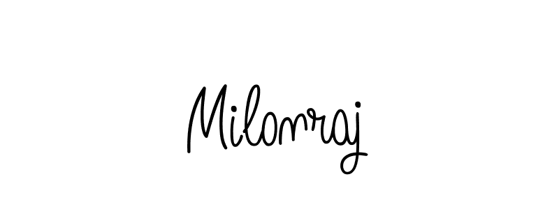 You should practise on your own different ways (Angelique-Rose-font-FFP) to write your name (Milonraj) in signature. don't let someone else do it for you. Milonraj signature style 5 images and pictures png