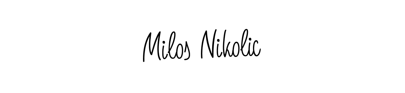 Angelique-Rose-font-FFP is a professional signature style that is perfect for those who want to add a touch of class to their signature. It is also a great choice for those who want to make their signature more unique. Get Milos Nikolic name to fancy signature for free. Milos Nikolic signature style 5 images and pictures png