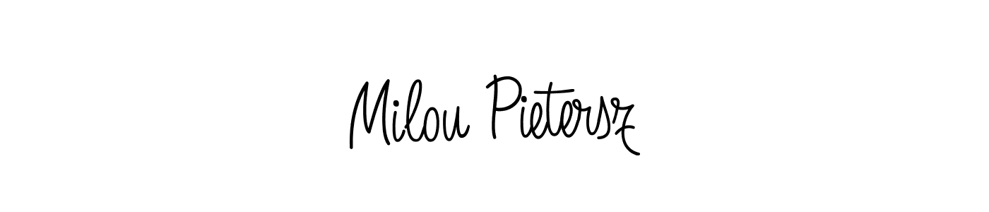 How to Draw Milou Pietersz signature style? Angelique-Rose-font-FFP is a latest design signature styles for name Milou Pietersz. Milou Pietersz signature style 5 images and pictures png