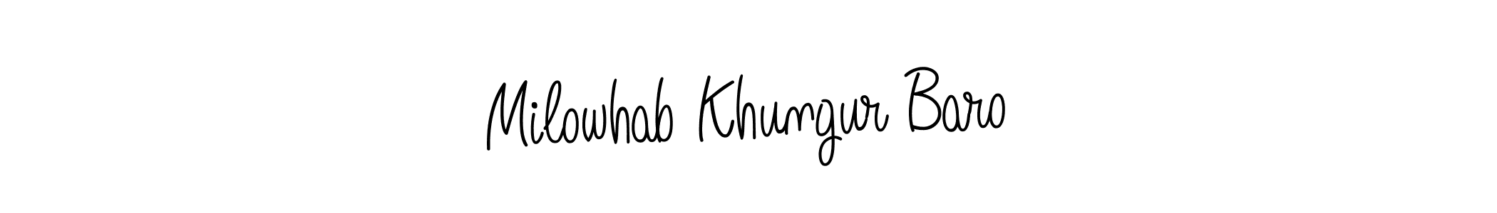 Check out images of Autograph of Milowhab Khungur Baro name. Actor Milowhab Khungur Baro Signature Style. Angelique-Rose-font-FFP is a professional sign style online. Milowhab Khungur Baro signature style 5 images and pictures png