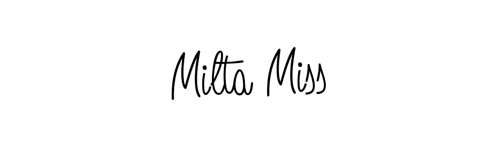 You should practise on your own different ways (Angelique-Rose-font-FFP) to write your name (Milta Miss) in signature. don't let someone else do it for you. Milta Miss signature style 5 images and pictures png