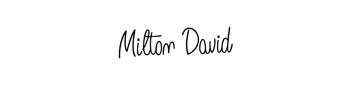 You should practise on your own different ways (Angelique-Rose-font-FFP) to write your name (Milton David) in signature. don't let someone else do it for you. Milton David signature style 5 images and pictures png