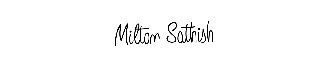 Make a beautiful signature design for name Milton Sathish. With this signature (Angelique-Rose-font-FFP) style, you can create a handwritten signature for free. Milton Sathish signature style 5 images and pictures png