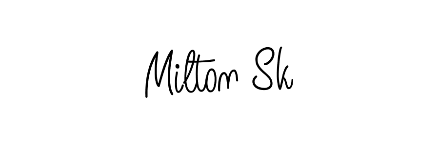 How to make Milton Sk name signature. Use Angelique-Rose-font-FFP style for creating short signs online. This is the latest handwritten sign. Milton Sk signature style 5 images and pictures png
