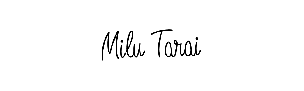 You should practise on your own different ways (Angelique-Rose-font-FFP) to write your name (Milu Tarai) in signature. don't let someone else do it for you. Milu Tarai signature style 5 images and pictures png