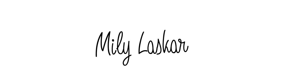 Create a beautiful signature design for name Mily Laskar. With this signature (Angelique-Rose-font-FFP) fonts, you can make a handwritten signature for free. Mily Laskar signature style 5 images and pictures png