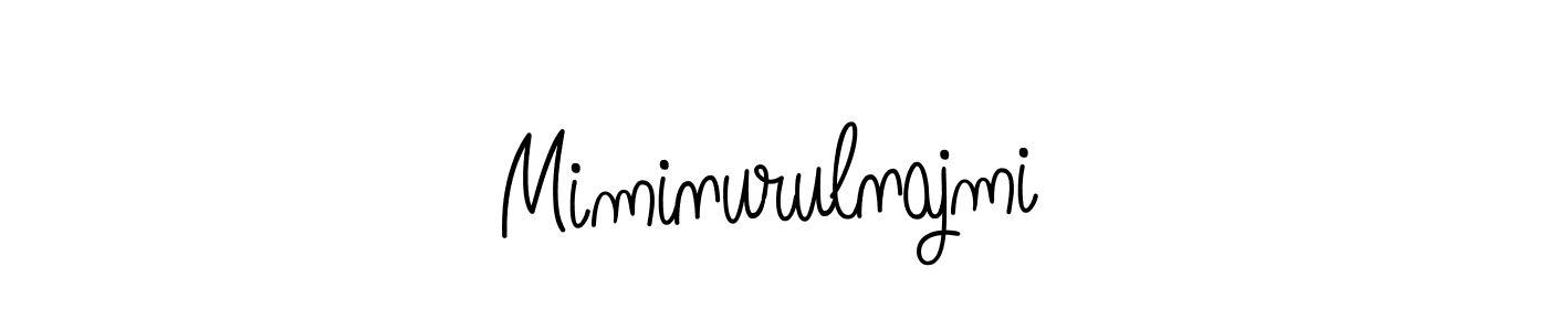 if you are searching for the best signature style for your name Miminurulnajmi. so please give up your signature search. here we have designed multiple signature styles  using Angelique-Rose-font-FFP. Miminurulnajmi signature style 5 images and pictures png