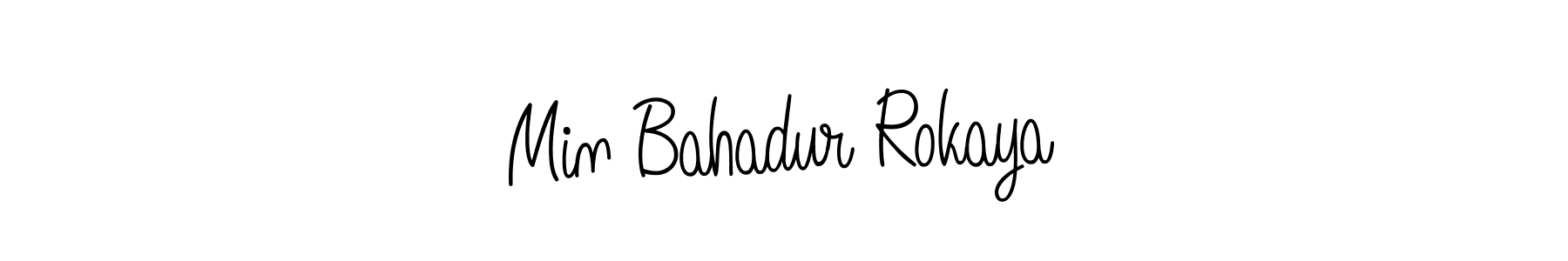 if you are searching for the best signature style for your name Min Bahadur Rokaya. so please give up your signature search. here we have designed multiple signature styles  using Angelique-Rose-font-FFP. Min Bahadur Rokaya signature style 5 images and pictures png