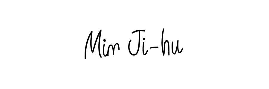 The best way (Angelique-Rose-font-FFP) to make a short signature is to pick only two or three words in your name. The name Min Ji-hu include a total of six letters. For converting this name. Min Ji-hu signature style 5 images and pictures png