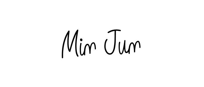 You should practise on your own different ways (Angelique-Rose-font-FFP) to write your name (Min Jun) in signature. don't let someone else do it for you. Min Jun signature style 5 images and pictures png