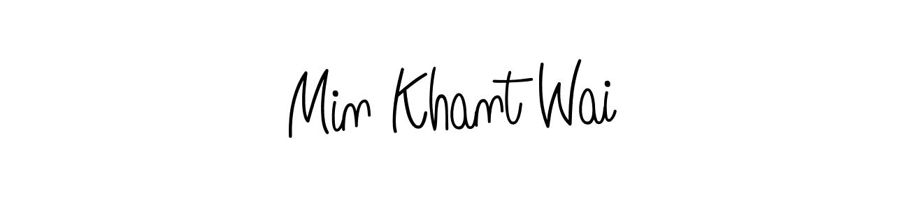 Make a beautiful signature design for name Min Khant Wai. With this signature (Angelique-Rose-font-FFP) style, you can create a handwritten signature for free. Min Khant Wai signature style 5 images and pictures png