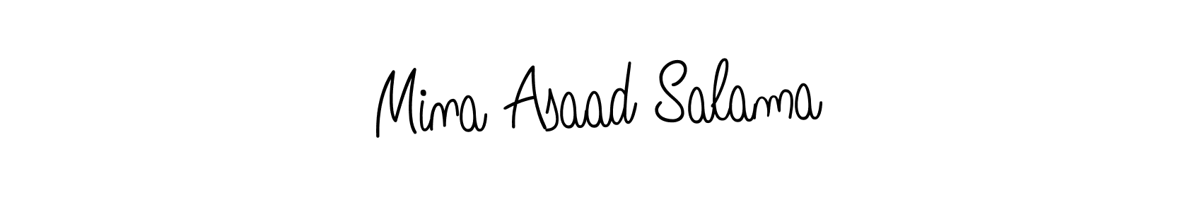 Use a signature maker to create a handwritten signature online. With this signature software, you can design (Angelique-Rose-font-FFP) your own signature for name Mina Asaad Salama. Mina Asaad Salama signature style 5 images and pictures png