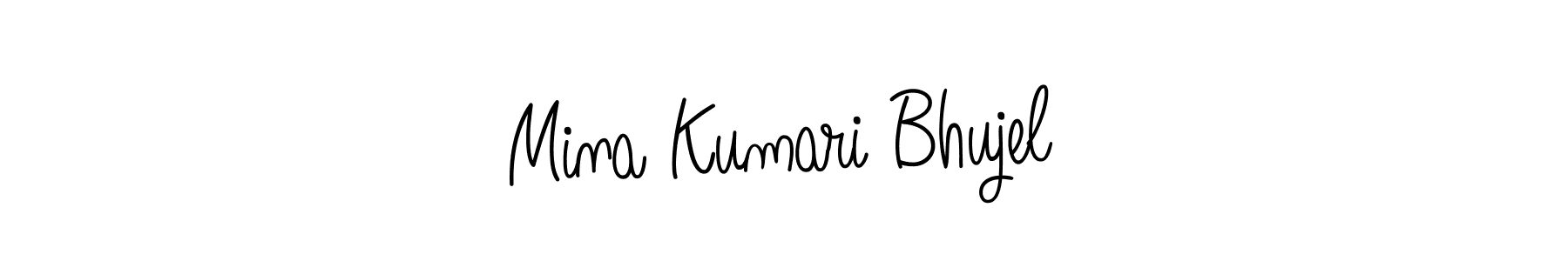 Create a beautiful signature design for name Mina Kumari Bhujel. With this signature (Angelique-Rose-font-FFP) fonts, you can make a handwritten signature for free. Mina Kumari Bhujel signature style 5 images and pictures png