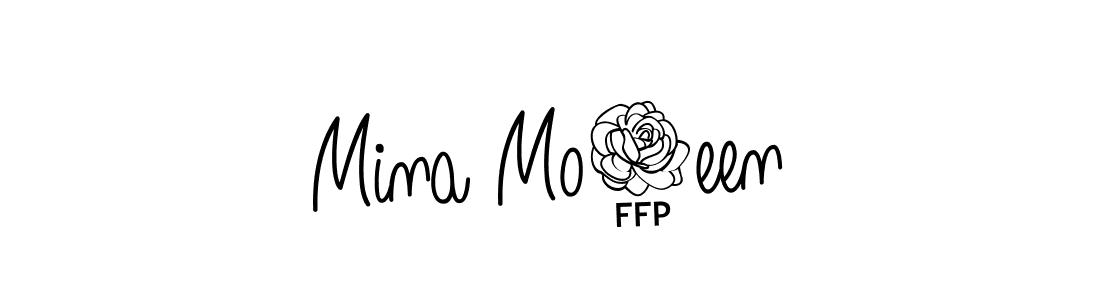 Use a signature maker to create a handwritten signature online. With this signature software, you can design (Angelique-Rose-font-FFP) your own signature for name Mina Mo3een. Mina Mo3een signature style 5 images and pictures png