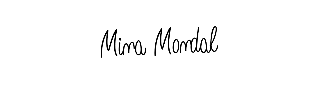 How to make Mina Mondal name signature. Use Angelique-Rose-font-FFP style for creating short signs online. This is the latest handwritten sign. Mina Mondal signature style 5 images and pictures png