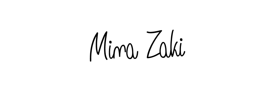 Make a beautiful signature design for name Mina Zaki. With this signature (Angelique-Rose-font-FFP) style, you can create a handwritten signature for free. Mina Zaki signature style 5 images and pictures png