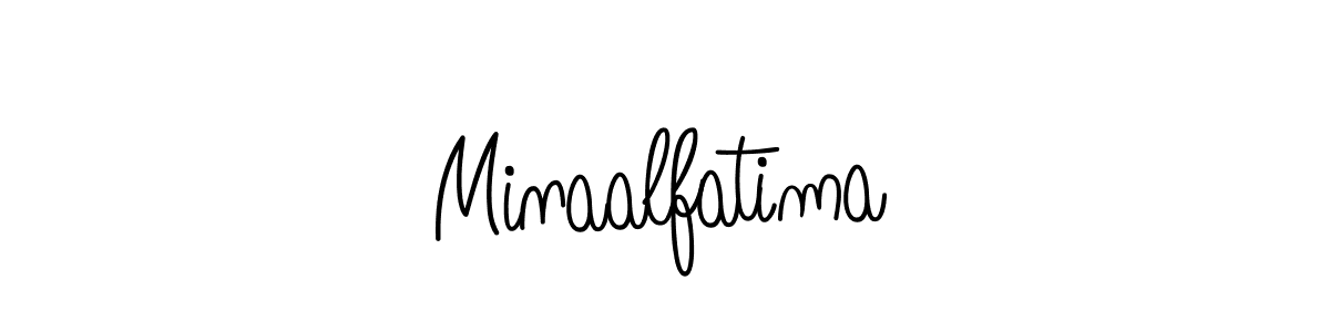 Use a signature maker to create a handwritten signature online. With this signature software, you can design (Angelique-Rose-font-FFP) your own signature for name Minaalfatima. Minaalfatima signature style 5 images and pictures png