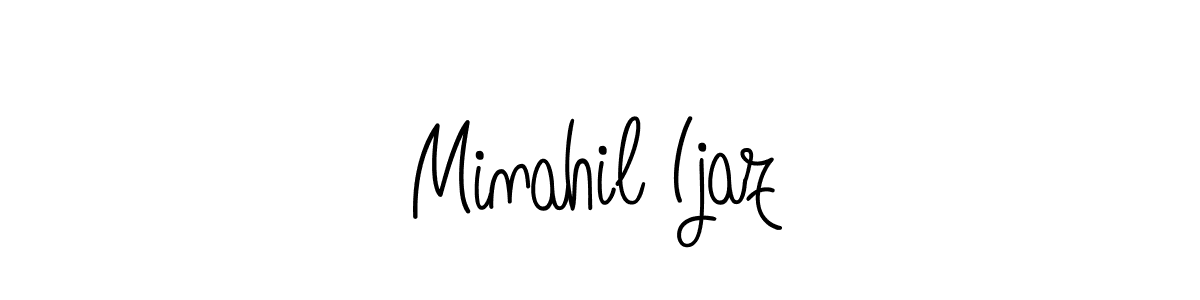 Use a signature maker to create a handwritten signature online. With this signature software, you can design (Angelique-Rose-font-FFP) your own signature for name Minahil Ijaz. Minahil Ijaz signature style 5 images and pictures png