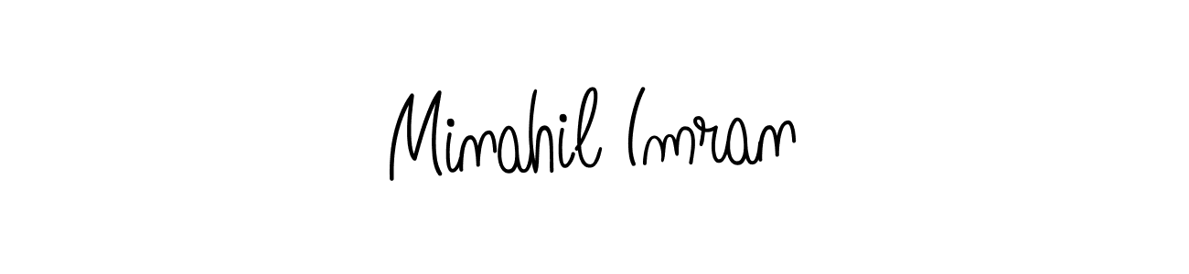 How to make Minahil Imran name signature. Use Angelique-Rose-font-FFP style for creating short signs online. This is the latest handwritten sign. Minahil Imran signature style 5 images and pictures png