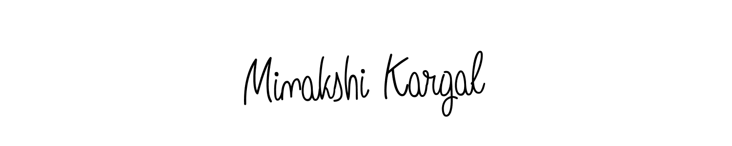 Make a beautiful signature design for name Minakshi Kargal. With this signature (Angelique-Rose-font-FFP) style, you can create a handwritten signature for free. Minakshi Kargal signature style 5 images and pictures png